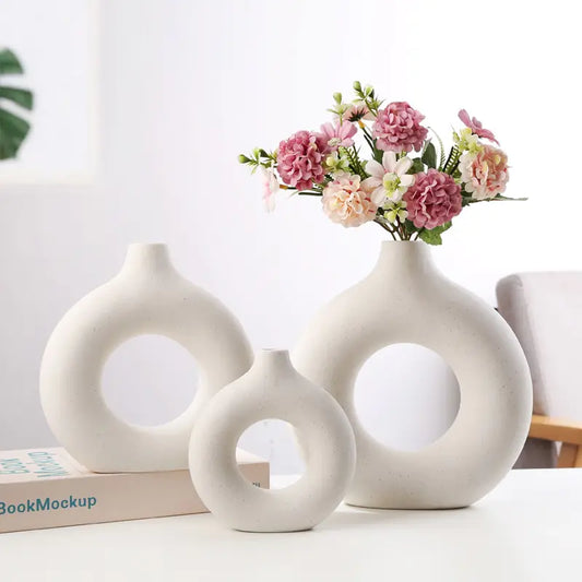 Keramikvase Nordic Round Hollow